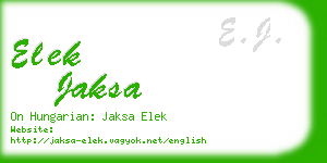 elek jaksa business card